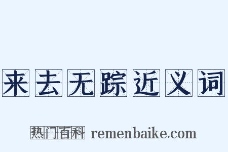 来去无踪近义词是什么意思的图片